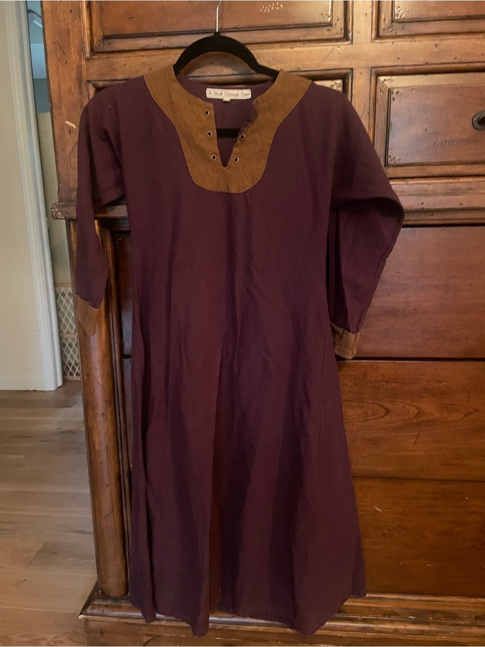 Medieval Reproduction Tunic Dress - Purple Linen Size 7/8